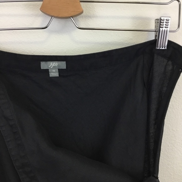 J. Jill Black Linen Maxi Bell Shaped Skirt -16 - Picture 6 of 8